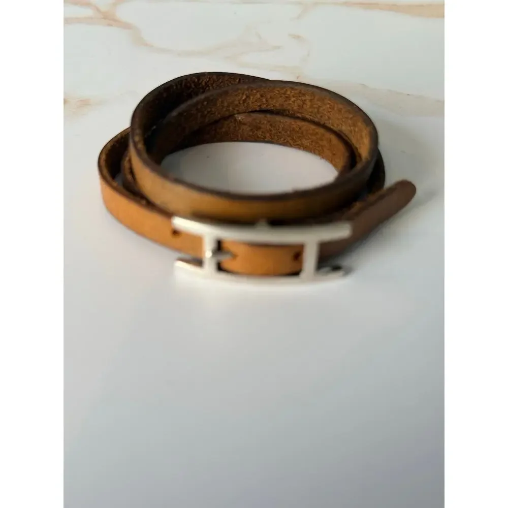 Authentic Hermes Hapi 3 Leather Bracelet w/ Box